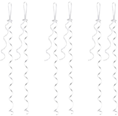 Ballonverschlüsse, 100 Stück Ballonband Ballonschnur Ballonverschlüsse mit Band Kräuselband für DIY Weihnachten Geburtstag Hochzeit Party Dekoration Normale Ballons Heliumballons Weiß