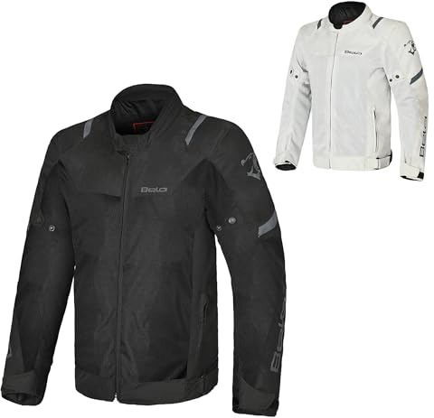 Bela Mesh Pro Men's Motorcycle Jacket Summer Breathable 600D Cordura Textile Riding Gear with CE-Certified Armor 3D Ventilation and Reflective Panels (UK, Alpha, XL, Regular, Regular, Black)
