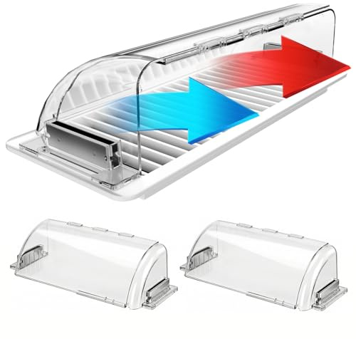 Air Vent Deflectors Adjustable Magnetic Heat and Vent Cover,9 to 15Inches-Heavy Duty Unbreakable Plastic with Magnet Secure Design ，for Vent Covers for Home Floor，Sidewal，Ceiling Registers,2 Pack…