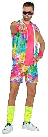 WILBERS & WILBERS 5931 - Aerobic-Fitness-Outfit für Herren, dreiteilig, Neonfarben, Kostüm Karneval