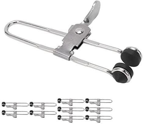 BAOFUYA 10PCS Tile Grip Clamps, Angle Clamps, Lever Action Grid Clamp, Suspended Ceiling Tools, Stainless Steel, Rust Proof, Tile Mounting Clips