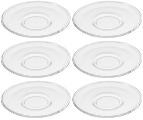 Kichvoe 6 Pezzi Piattino in piattino rotondo trasparente da caffè snack piccolo vassoio da tè sottopiatto sottobicchiere in Riutilizzabile