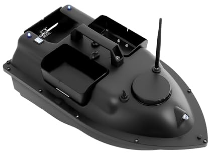 YNAADYH Bateau Télécommandé,Bateau Amorceur Peche Carpe Bateaus D'Appât De Pêche Bate-au Amorceur Rc 500M Bateau D'Appât De Pêches avec sans Fil Pêche B-ateau D'Amorce avec 2Xmoteurs (3 silos Noir)