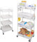 4 Etagen Baby Windel Caddy Organizer-Rollwagen, Beweglicher Wickel-Caddy-Wagen zur Aufbewahrung von Neugeborenen-Notwendigkeiten, Große Kapazität, aus Hartkunststoffund, Stabil, Leicht Zusammenzubauen