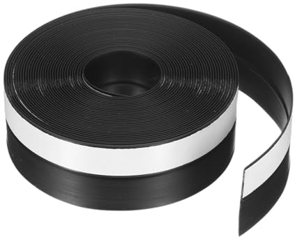 HARFINGTON Weather Stripping Door Seal 16.4ft x 25mm (1) Silicone Seal Strip for Door Draft Stopper Adhesive Tape Window House Shower Glass Gaps, Black
