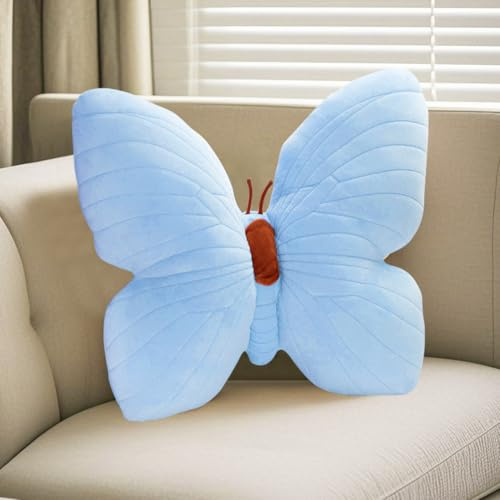 Gohytal Cuscino a forma di farfalla, cuscino decorativo a forma di farfalla, morbido cuscino decorativo per il soggiorno (blu)