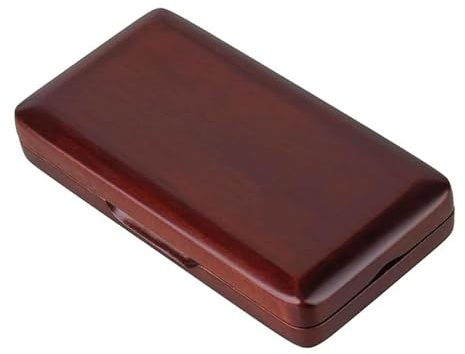 TUOREN Oboe Reed Case Wooden Maroon Oboe Reeds Box Holder for 3pcs Reeds Protector Storage Box