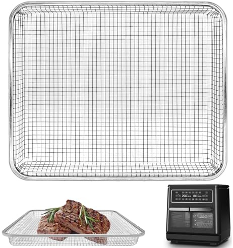 GCQ Air Fryer Wire Rack for Breville Halo Flexi Air Fryer, 12×9.8×1.3 Stainless Steel Air Fryer Accessories Replacement Parts Roasting Steamer Grill Rack Basket Baking Tray，Dishwasher safe