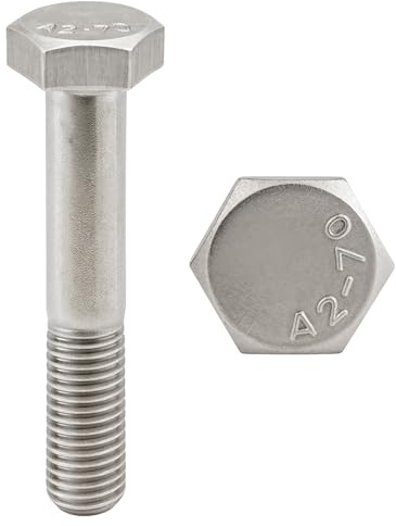 PRORAJE Skruv i rostfritt stål M12x80 mm partiell gänga (30 mm) sexkantshuvud (M12 x 80) - rostfritt stål A2 (304) - sexkantsskruv (TH) - DIN 931: förpackning om 2 st