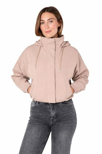 RAIS Women's Cropped Zip-Up Hooded Windbreaker Jacket, Lightweight, Elasticated Cuffs,