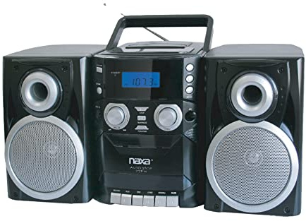 Naxa Electronics NPB-426 Portable CD Player with AM/FM Stereo Radio, Cassette Player/Recorder and Twin Detachable Speakers