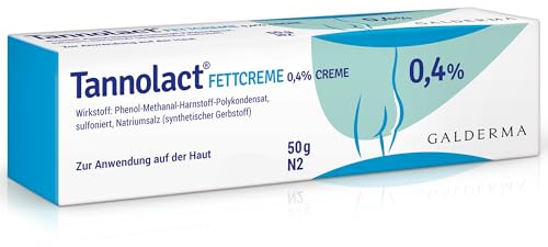 Tannolact Fettcreme, 50g, für Entzündungen im Anal- und Genitalbereich, z.B. Hämorrhoiden, juckreizlindernd und entzündungshemmend, kortisonfrei