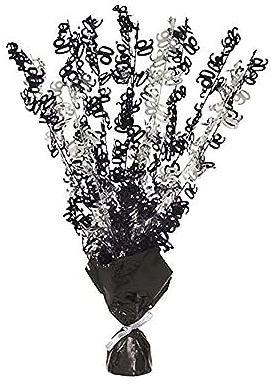 Unique Party 56497 - Glitz Black 90th Birthday Balloon Weight Centrepiece