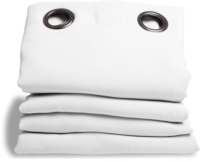 Moondream Cortina para Separar Estancias, Aislación 4 en 1 Acústica/Térmica/Opaca, Tecnología Patentada, Oeko-Tex®, Blanco, 140 x 250 (An. x Al.) cm cm, Ollaos (1 Cortina)