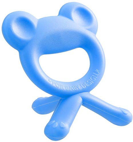 Beißring für Babys ab 3 Monate zum Zahnen - Gefrierschrank tauglich - Natürlicher Kühlbeißring 100% BPA-Frei (Blau)