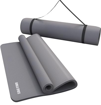 GORILLA SPORTS® Yogamatte 190 x 60/100 x 1,5 cm mit Tragegurt, rutschfest