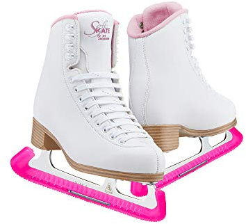 Jackson Classic 380 Womens/Girls Figure Ice Skates, Medium Width, Pink Womens Size 6 with Skate Guard
