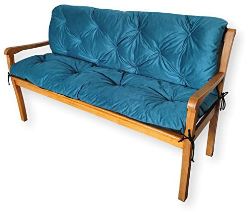 4L Textil Coussin de Banc de Jardin Coussin de balançoire hollywoodienne Coussin de Banc Coussin de Banc d'extérieur Coussin de Banc de Jardin (180x60x50 cm, Turquoise)