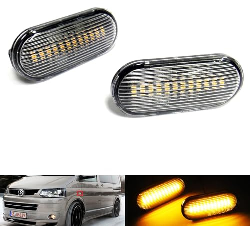 RZG 2x Klar Objektiv Seitenanzeige Bernstein LED Marker Repeater Licht For Amarok Bora Caddy Golf III IV Polo Transporter T5 Multivan Up