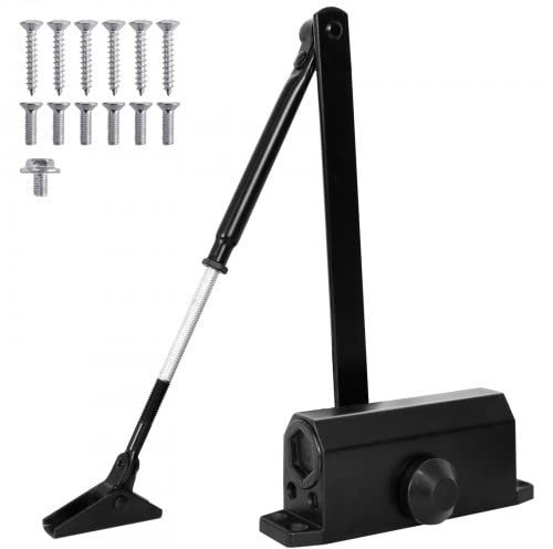 Zimoer Idraulico Chiudiporta a Molla Regolabile in Lega di Alluminio per Uso Commerciale/Domestico - Braccio Standard Alto, 25-65 kg