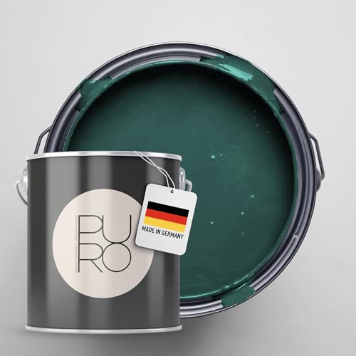 Livingwalls PURO Premium Wandfarbe c4012 - Malerfarbe für Wohnräume und Arbeitszimmer mit sehr hoher Deckkraft - matte hochwertige in Grün - 2,5l