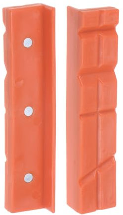 sourcing map Magnetic Vise Jaws 5 Inch Magnet V-Grooves Soft Nylon Bench Jaw Pads Covers Multi-Purpose Protector for Woodworking Jewelry Making Plumbing, Yellow