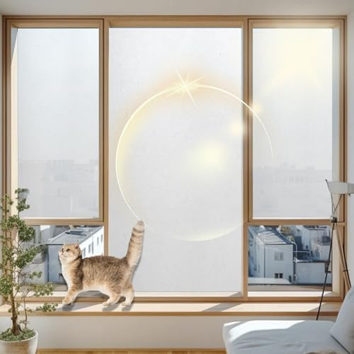 Pellicola Privacy 80 x 200 cm, Non Adesivo, Impermeabile, Traslucido Decorative,Protezione Solare, Pellicola per Finestre Vetri Pellicola, per Ufficio Bagno, bianco opaco