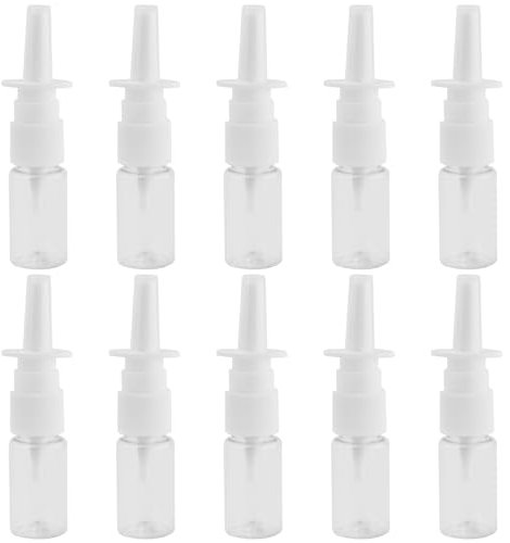 AMANDELIZABE Spray nasale da 10 ml, bottiglia vuota, 8 pezzi, nebulizzatore ricaricabile, in plastica, nebulizzatore fine, spray nasale, profumo olio essenziale (trasparente)