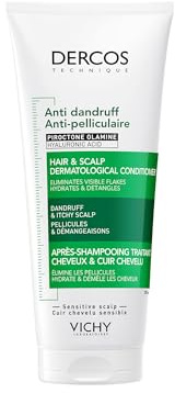 Vichy Dercos Balsamo Anti-Forfora, Per Cuoio Capelluto Sensibile, Azione Idratante, Prurito Ridotto e Capelli Districati, Con Piroctone Olamine e Acido Ialuronico, 200 ml