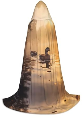 WZYCWB Paire de capes à capuche pour jeunes canards colverts flottants - Imprimé - Parfait pour les magiciens et les costumes de jeu de rôle (S-L)