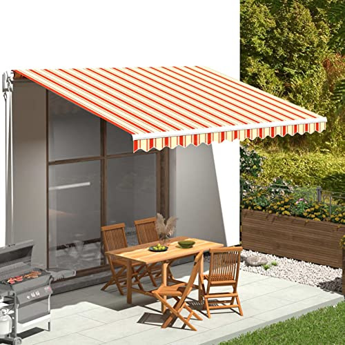 Toldo retráctil amarillo and ge para exteriores, 4.5 x parasol para balcones y patios, toldo de protección UV con brazo extensible, perfecto para espacios al aire libre