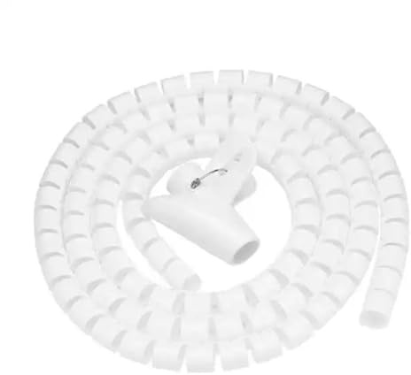 Spiralkabeln är viken 1 meter spiralformad kabelbindare, flerfärgad, 16-42 mm innerdiameter med klämma(WHITE,16mmX1meter)
