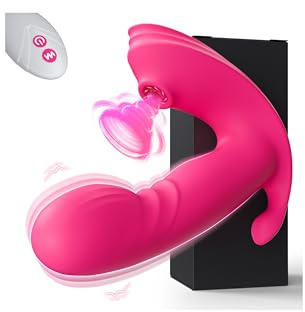 Vibradorador Mujer con Succionador de Clítoris Femenino, Estimulador Externo e Interno con Mando a Distancia, 10 Modos de Succión y 10 Vibraciones, Silicona Suave, IPX5 Resistente al Agua, Recargable