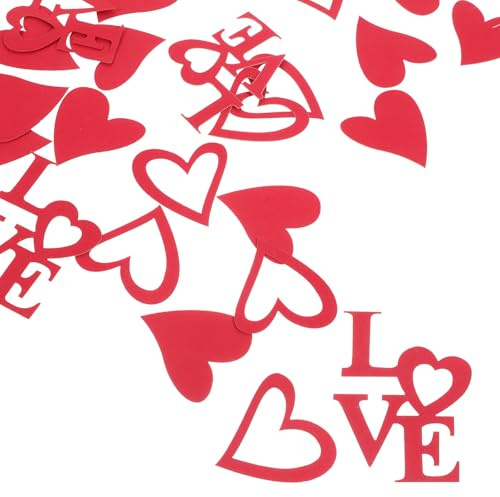 HYTROVE 100 Pezzi Coriandoli Matrimonio in Carta Rossa per Decorazioni Romantiche di San Materiale Stabile e Facile da Spargere per Feste e Cerimonie