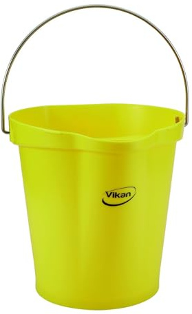 Vikan 56866 Durable Polypropylene 12L Hygiene Bucket Stainless Steel Handle