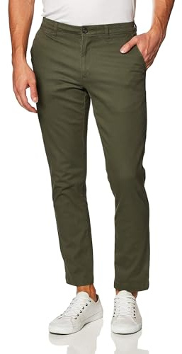 Amazon Essentials mäns slim-fit casual stretch, Oliv, 33W / 30L