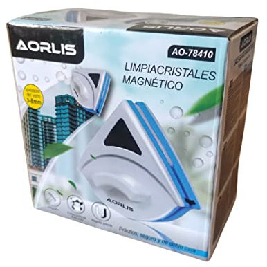 Aorlis lavavetri Magnetico per Vetri Pulitore Magnetico per Finestre e Vetrine con Doppio Magnete Pulitore per Vetri per la Pulizia delle Porte in Vetro