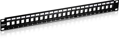 TRENDnet, TC-KP24, 24-Port Blank Keystone 1U Patch Panel, 1U 19 Metal Rackmount Housing, Recommandé avec TC-K25C6 & TC-K50C6 Cat6 Keystone Jacks (vendus séparément)