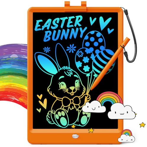 ORSEN LCD Writing Tablet 10 Inch, Colorful Doodle Board Drawing Tablet, Erasable Reusable Writing Pad, Educational for 3-8 Year Old Girls Boys(Orange)
