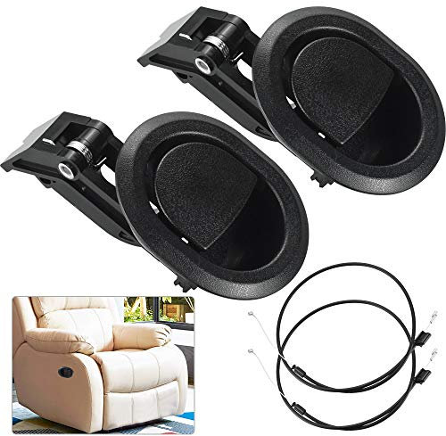 BUZIFU Palanca Sofá Reclinable con Cable de Repuesto, 2 unids Palanca Sillon Relax y 2 unids Cable de Sillón 95 cm, Tirador Sillón Relax Universal, para Sustituir El Sistema Reclinación Manual Roto