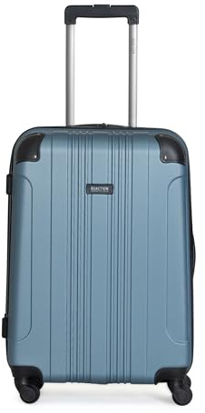Kenneth Cole REACTION Out of Bounds Lightweight Hardshell 4-Wheel Spinner Luggage, Granite Blue, 24-Inch Checked