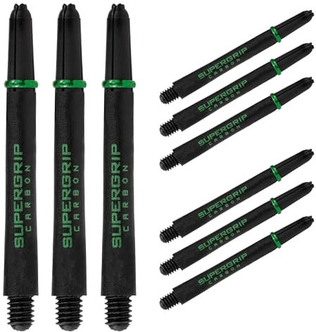 Harrows Dartpfeile 3 Sets Carbon ST Dartschäfte – insgesamt 9 Dartschäfte – erhältlich in 3 Größen – robuster Carbon-Verbundstoff – Mittelgrün