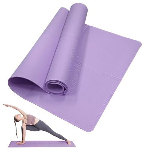 LULUWA Tappetino da Yoga Classico, Antiscivolo, Portatile 3 mm di Spessore EVA per Fitness Yoga Pilates Allenamento Campeggio Viaggi per Uomo e Donna (Viola)