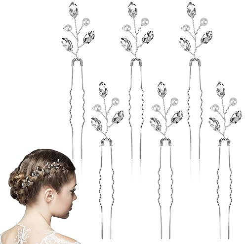 Fermagli per capelli con perle e argento, accessori da sposa