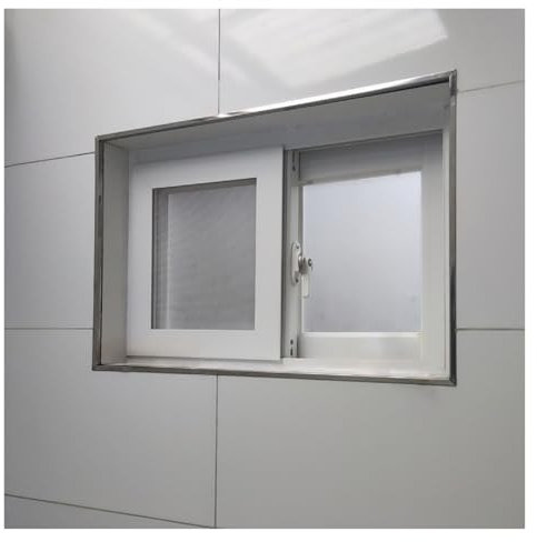 White Household Bathroom Barn Window with Lock, Glass and Screen, House Windows Replacement Interior Exterior, Horizontal Sliding Shed Basement Transom Windows, Flush Mount(WxH 31x20in/78x50cm)