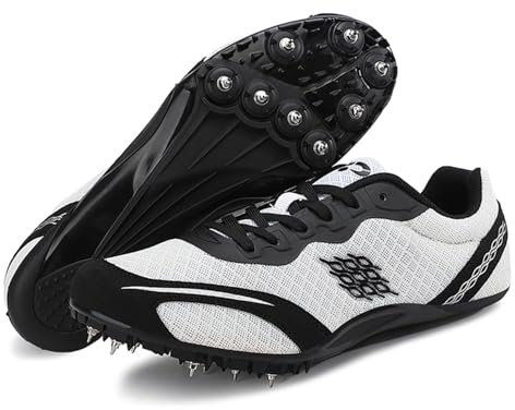 Scarpe da Pista in Mesh Traspirante per Uomo - Scarpe da Corsa con 8 Chiodi per Sport di velocità e Professionali