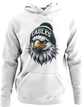 Knut Fashion & Streetwear huvtröja för män, amerikansk fotboll för män, huvtröja med huva, outfit, pullover, klädstorlekar XS-5XL, Vit, XL