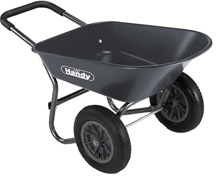 The Handy 78Ltr Wheelbarrow - Twin Wheels, Puncture-Proof Tyres, Lightweight, Poly Body & 2 Year Warranty