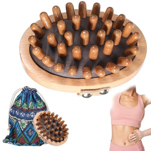ElevateTech Meridian Brosse à pression, outils de massage thérapeutique en bois pour la graisse du ventre, peigne de drainage lymphatique et soulagement de la cellulite
