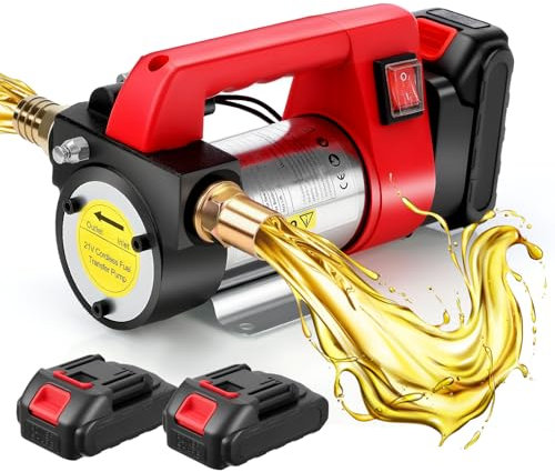 GEARLASSO 21V 260W Battery Powered Diesel Transfer Pump, Electric Fuel Transfer Pump Kit with 2000mAh Battery 12GPM Portable Cordless for Tractor Caravan Truck Boats Yachts No Hoses Included